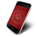 red, phone Black icon