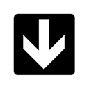 Down, Arrow Black icon