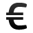 Euro, cur Black icon