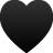 Favorite, romance, love, Heart Black icon