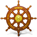 ship, pirate, wheel, navigate SaddleBrown icon