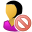 user, delete, Female SandyBrown icon