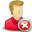 delete, red, user DarkGray icon