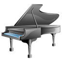 music, piano Black icon