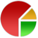 Analytics, pie, chart, statistics Firebrick icon