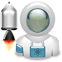 Astronaut, space Black icon