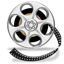 Reel, film, movie, video, media Black icon
