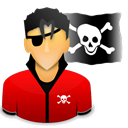 pirate, Piracy Black icon