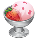 Cream, strawberry, Ice, Dessert Black icon