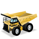Construction, rigid, truck, dump Black icon