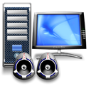Computer, Multimedia Black icon