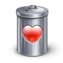 recyle, Bin, Heart, love Black icon