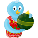 christmas, ornament, winter, bird, twitter Black icon