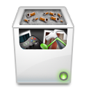 Full, recycle, Bin Silver icon