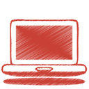 Computer, red, Laptop Firebrick icon