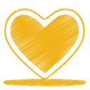 love, Heart, yellow Goldenrod icon