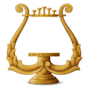 instrument, lyre, music Black icon