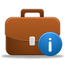 Business, Briefcase, Info Sienna icon