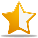 rating, star, half Black icon