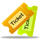 tickets, tix Black icon