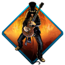 guitar, Slash, music, rock, guitar hero Black icon