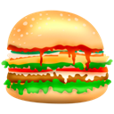 hamburger, food, Burger, Fast food, junk food SandyBrown icon