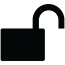 open, Unlocked, padlock, unsecure Black icon