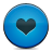 Heart, button, Blue Icon