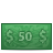 Cash, 50, dollars, Money, dollar bill SeaGreen icon