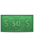 Cash, 50, dollars, Money, dollar bill Icon