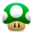 Up, Super, life, Mushroom, One, mario DarkGreen icon