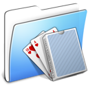 card, deck, Folder, smooth, Aqua Black icon