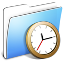 Folder, Clock, smooth, Aqua Black icon