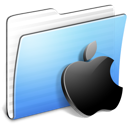stripped, Folder, Apple, Aqua Black icon
