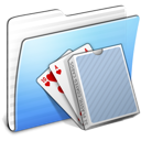 Aqua, Folder, card, stripped, deck Black icon
