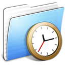 stripped, Folder, Clock, Aqua Black icon