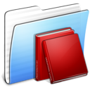 stripped, Folder, Aqua, Library Black icon