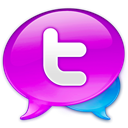 large, twitter, Logo Fuchsia icon