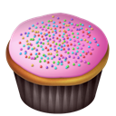 cake, pink, cupcake Black icon