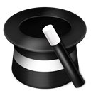 magic, hat, Wand Black icon