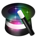 hat, magic, Wand Black icon