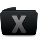 Folder, system Black icon