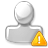 White, person, warning Gray icon