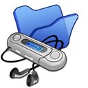 Folder, Blue, mymusic Black icon