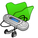 green, Folder, mymusic Black icon