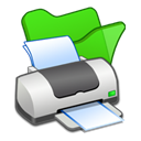 green, Folder, printer Black icon