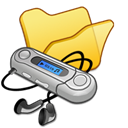 mymusic, yellow, Folder Black icon
