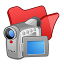 Folder, videos, red Black icon