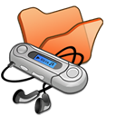Orange, mymusic, Folder Black icon