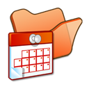 Orange, Scheduled, Tasks, Folder Black icon